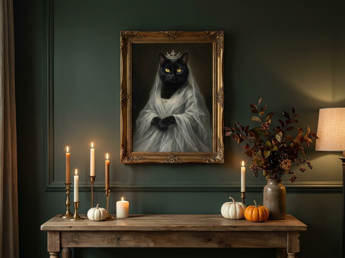 A pet portrait in the The Haunting style